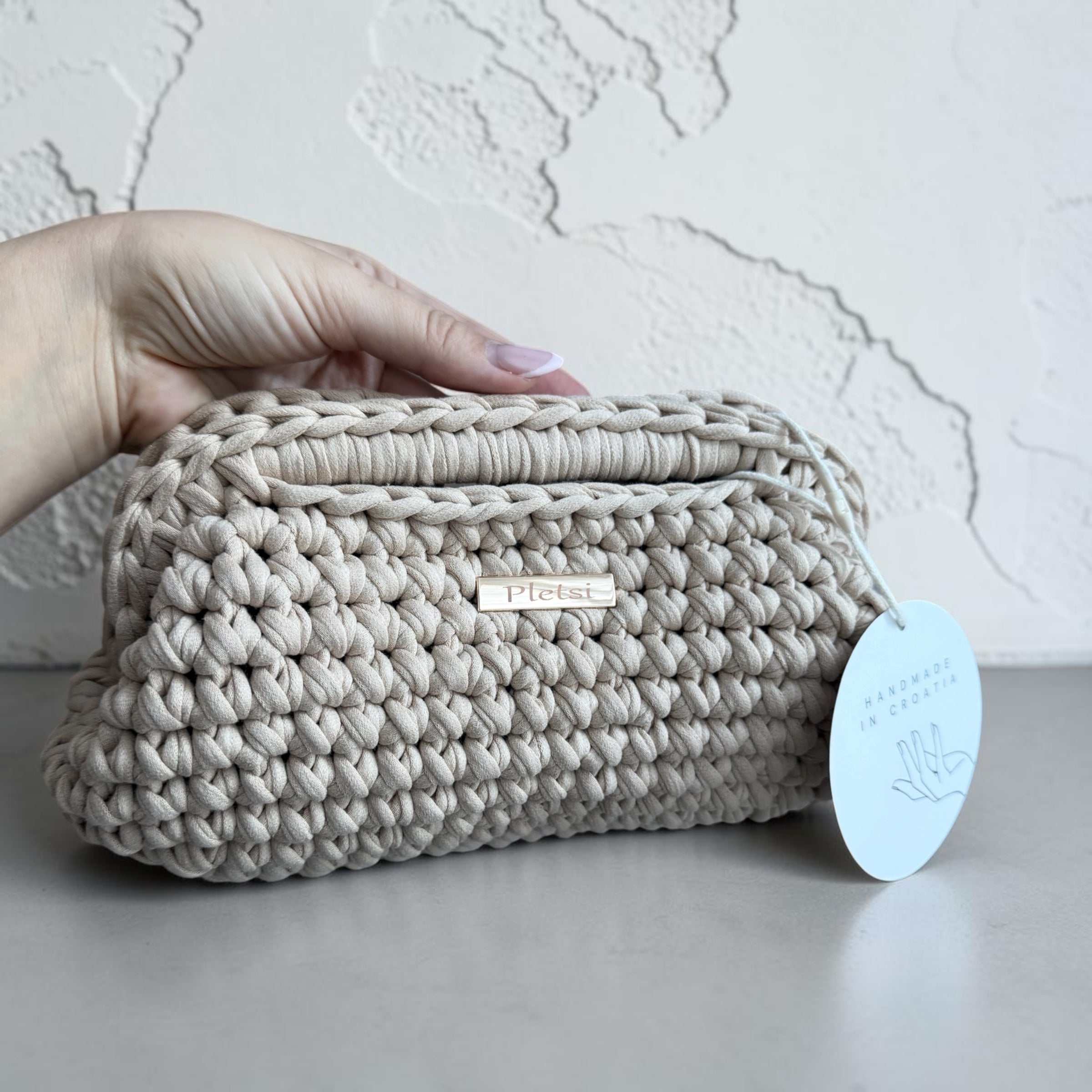 SOLIE CLUTCH Handbag Beige